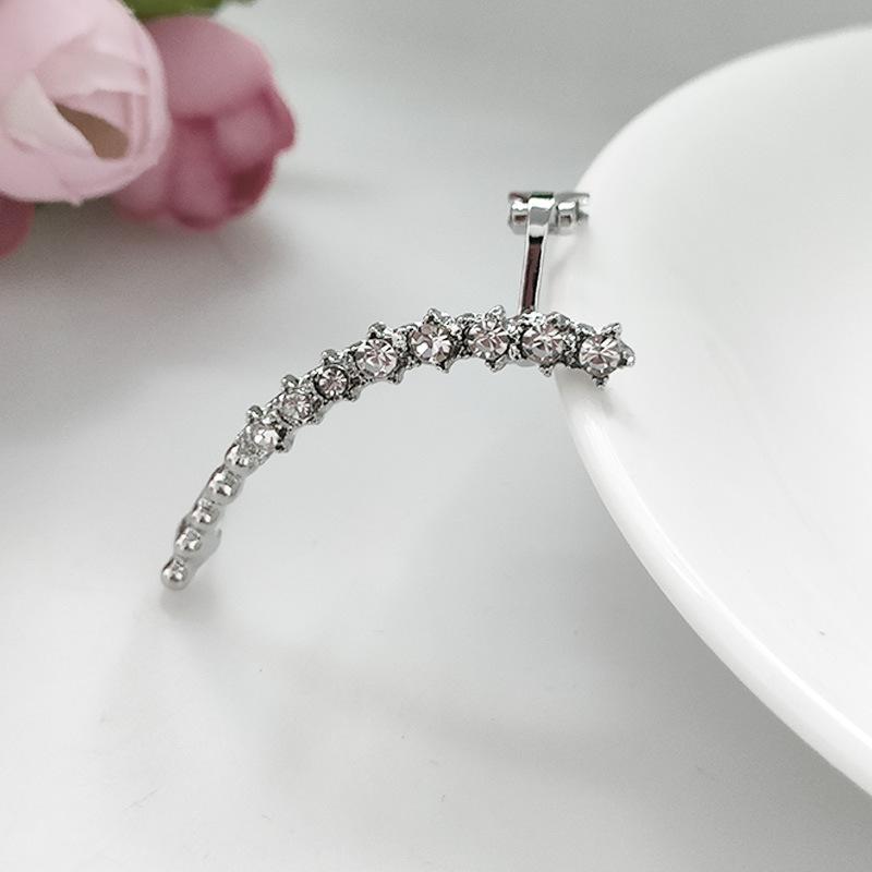 Orecchini A Giacca Con Ali D'Angelo E Strass In Argento - Borchie Anteriori/Posteriori Boho Per Donne