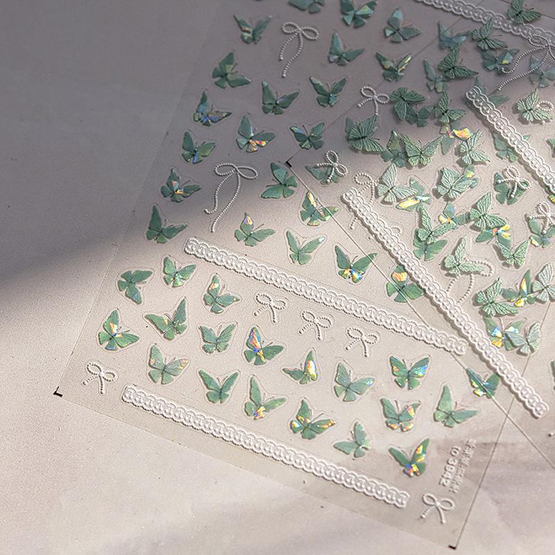 

Наклейка для ногтей «Бабочка», зеленая, для укладки ногтей, блестящая, стереоскопическая, рельефная, для ногтей, сделай сам, маникюр, украшения, аксессуары