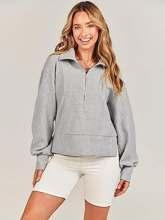2025 Autumn European & American Women's Loose Zipper-Neck Long Sleeve Hoodie