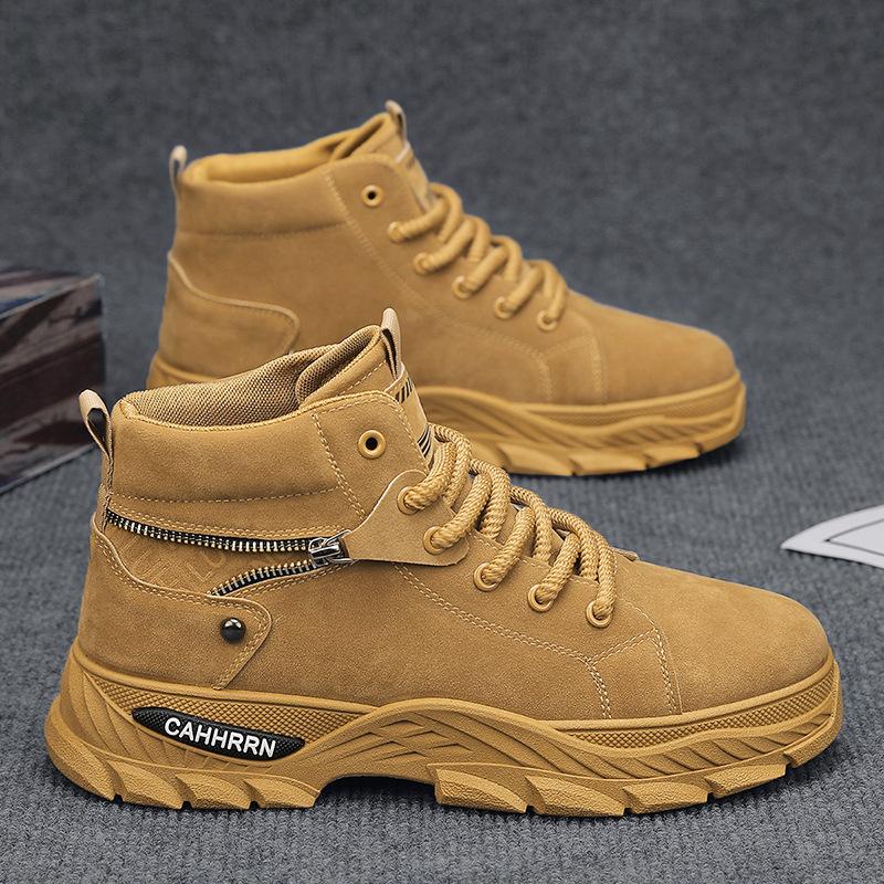 

High-top men s shoes spring new tooling outdoor mountaineering spring labor insurance site Martin boots student men s shoes 39 жовтий