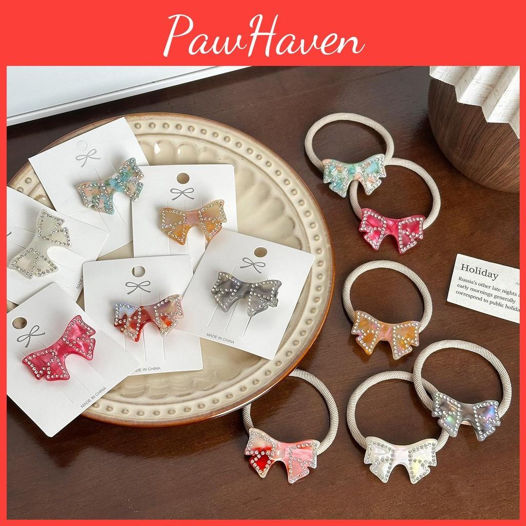 Four Centimeter Trendy Rhinestone Duckbill Hair Clips With Adorable Bow And Color Options