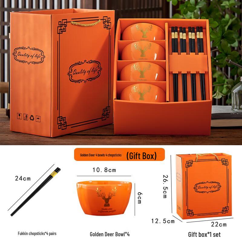 Practical Ceramic Bowl and Chopsticks Set