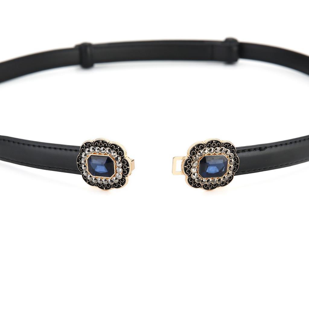 Womens Leather Belt With Square Alloy Buckle For Elegant Casual Wear
