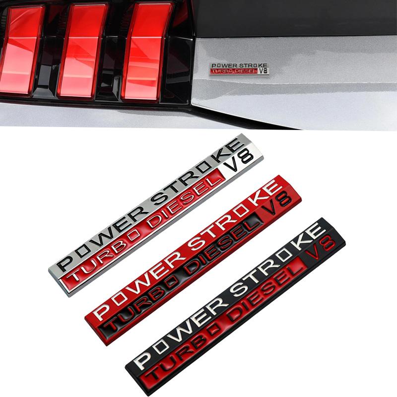3D Metal POWER STROKE Car Fender Side Rear Trunk Emblem Badge Decoration Sticker Accessories