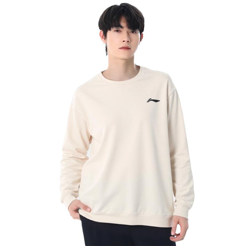 Li Ning Einfarbig Bequem Schlichtes Logo Lauf-Sport-Freizeit-Langarm-Sweatshirt Unisex-Sweatshirt AFDL39-1
