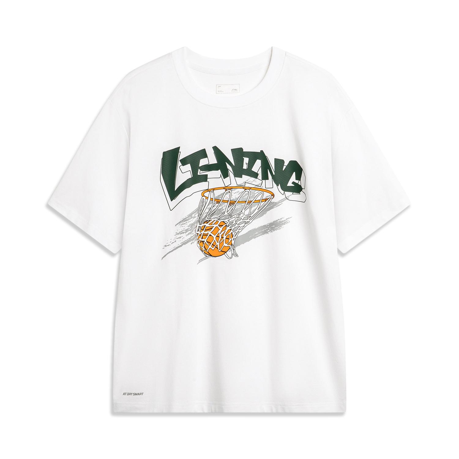 Li-Ning Hoops Graphic T-shirt White Men s AHSU671-7 L
