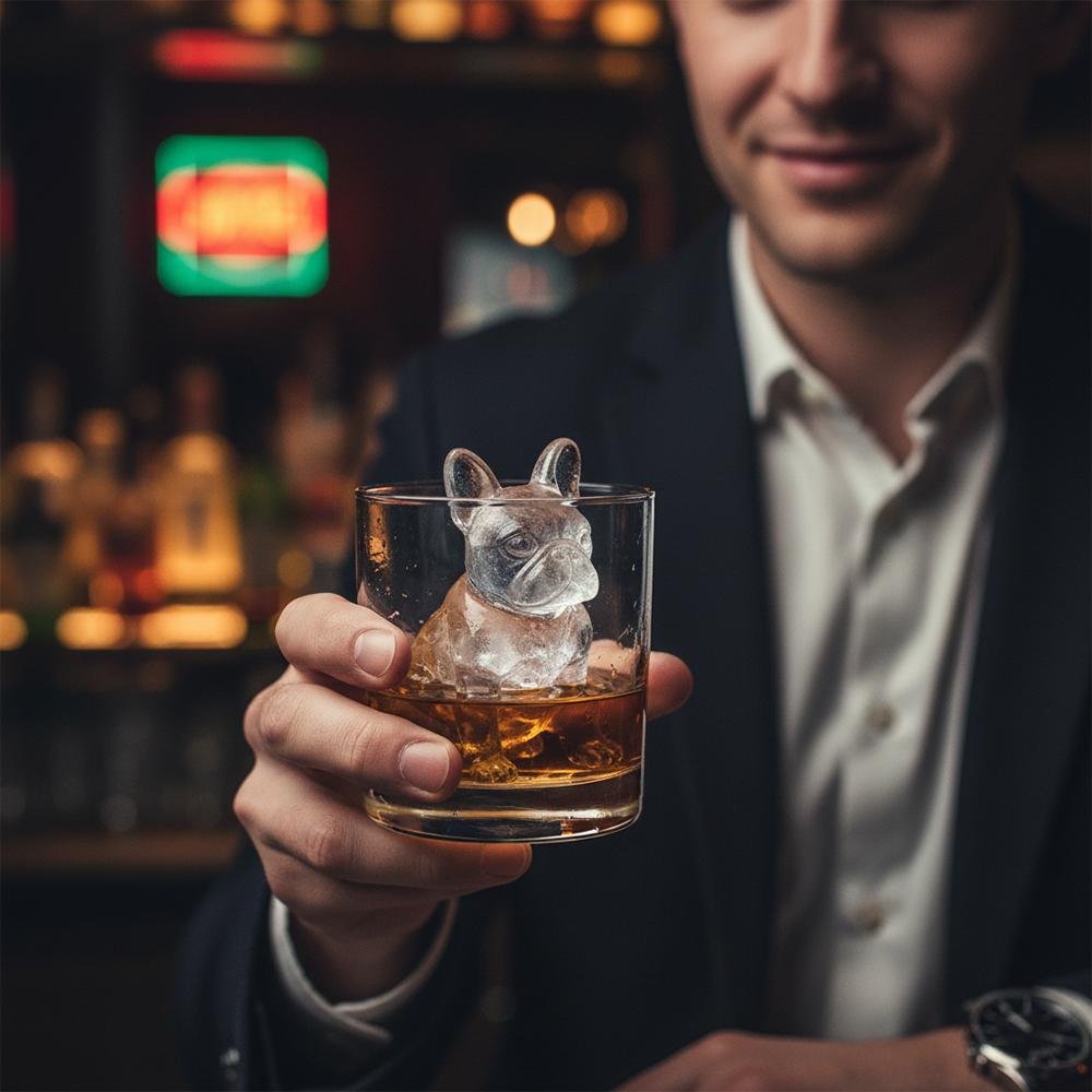 Silicone French Bulldog Ice Mold Easy Demoulding 3D Ice Tray Cute Novelty Ice Maker Drink Iceblock