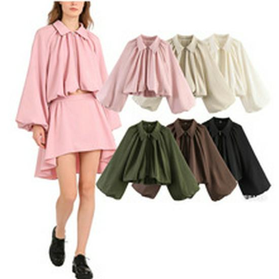 Spring & Autumn Women's Short Denim Jacket and Skirt Set - European & American Style