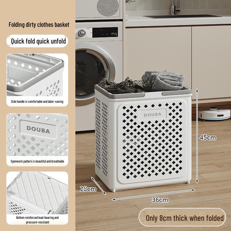 Foldable Laundry Basket: Large Capacity Storage for Clothes, Bathroom Use