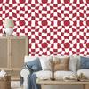 Wallpaper Free checkerboard red and white, red background 50x1000