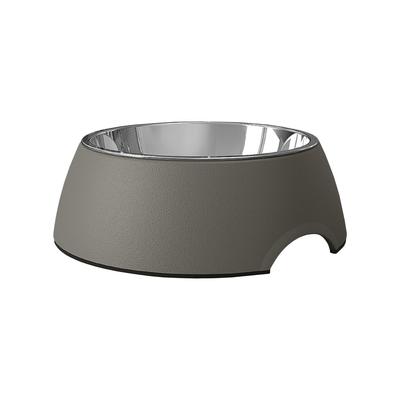 Pawspick Stainless Steel Dog Food Bowl with Melamine Dish and Water Dishes, Non-Slip, Removable Feeder for Medium Dogs and Cats (Khaki Gray, Medium)
