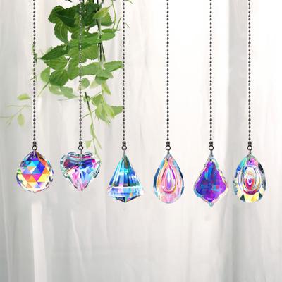 1/6 buc. Faux Crystal Suncatcher Decorat pentru agățat cu lanț, pentru interior, exterior, acasă, grădină, colorat, curcubeu, prismă, pandantiv ornament