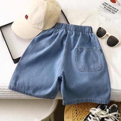 Summer Infant Şort Düz Renk Kısa Kot Mavi Pantolon Bebek Şortu