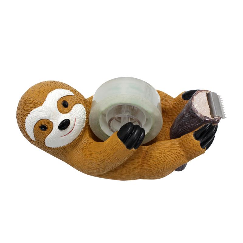 Adorable Sloth Tape Dispenser - Creative Office Decor & Resin Craft Ornament 13.6*7*6.5 CM
