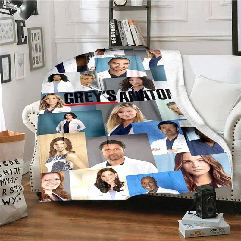 TV Figures G-Grey's Anatomy Throw Blanket Soft Flannel Thin Blankets for Bed Sofa Cover Bedspread Picnic Cooling Gift Home Deco