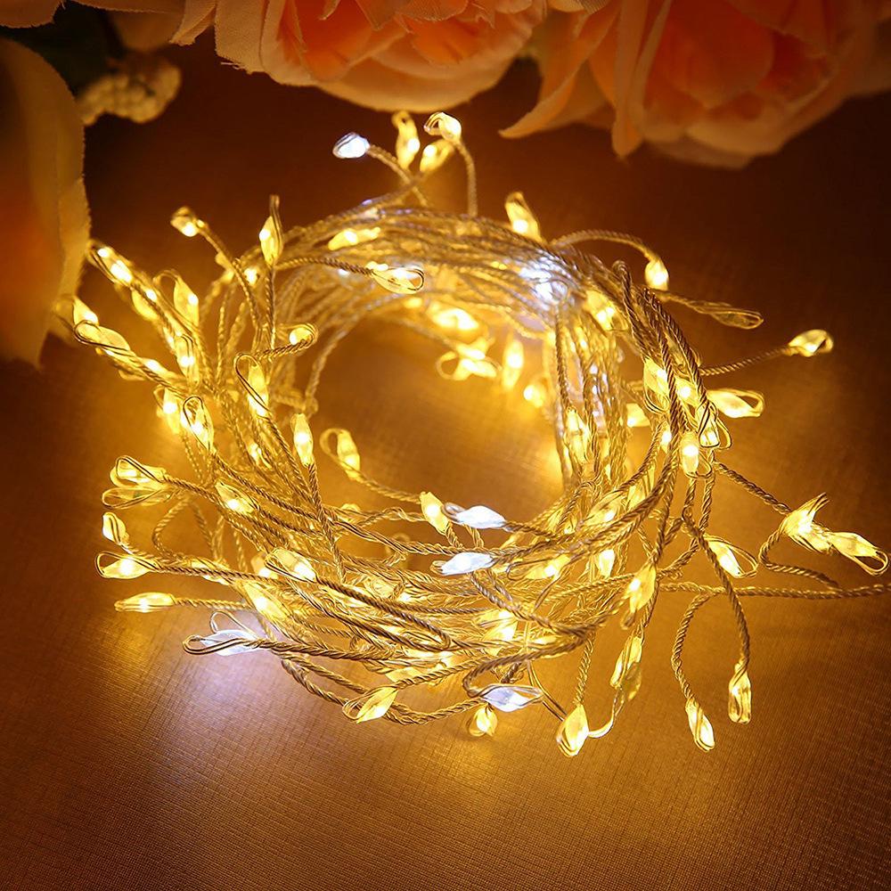 

Christmas LED Firecracker Copper Wire String Lights - Battery-Powered Colorful Decorative Lights for Gift Boxes and Tree Hanging Remote USB - 3m 100 lights