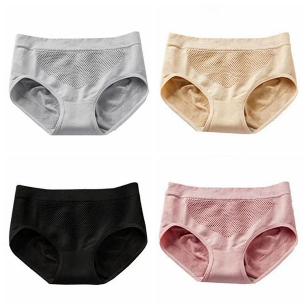 5PCS Cotton Crotch Seamless Briefs Panties Women Underwear Comfortable Simple Underpants  Gift