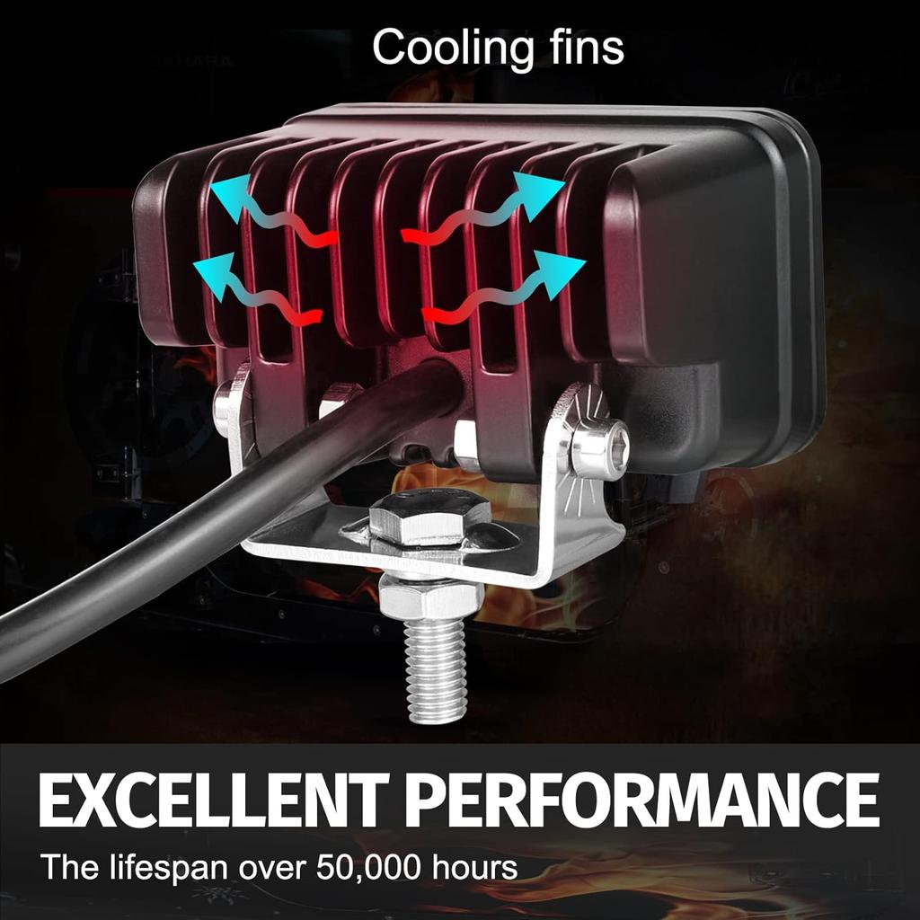 3 Inch Driving Lights 2Pcs 40W LED Pod Light Off Road Spot Light Bar Super Bright Work Flood Light Cube Combo LED Bumper Lights Fog Light For Truck