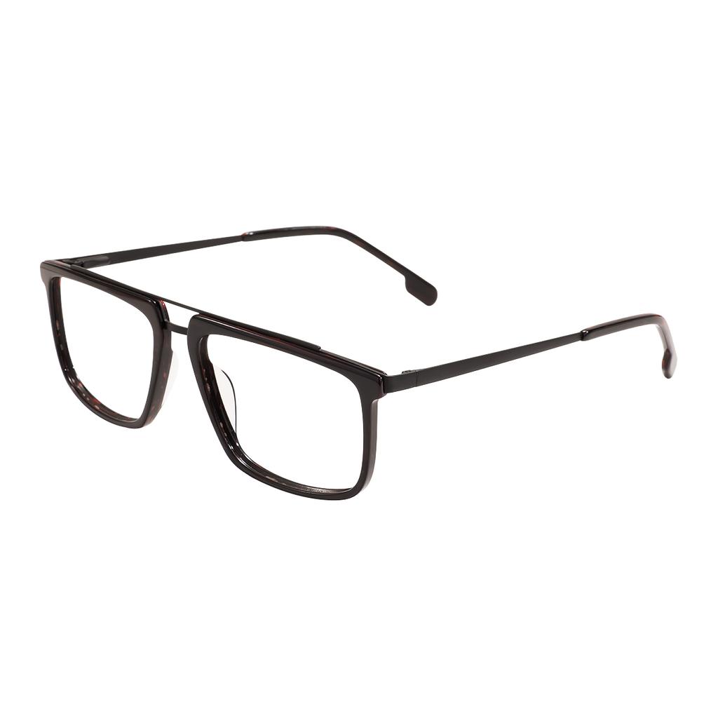Vintage Men and Women Full Rim Square Double Bridge Large Acetate Metal Glasses Frame For Optical Prescription Lenses