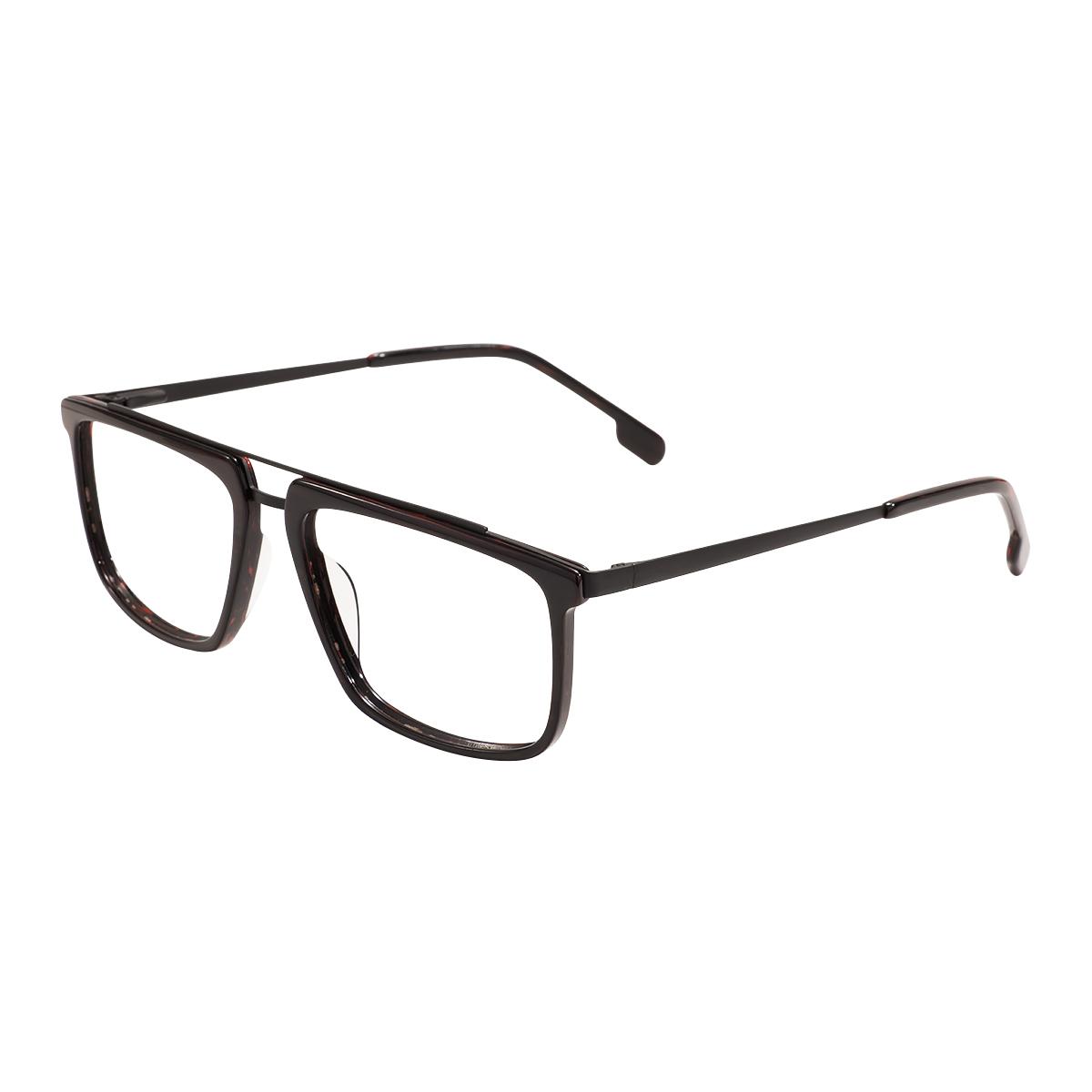 

Vintage Men and Women Full Rim Square Double Bridge Large Acetate Metal Glasses Frame For Optical Prescription Lenses чорний