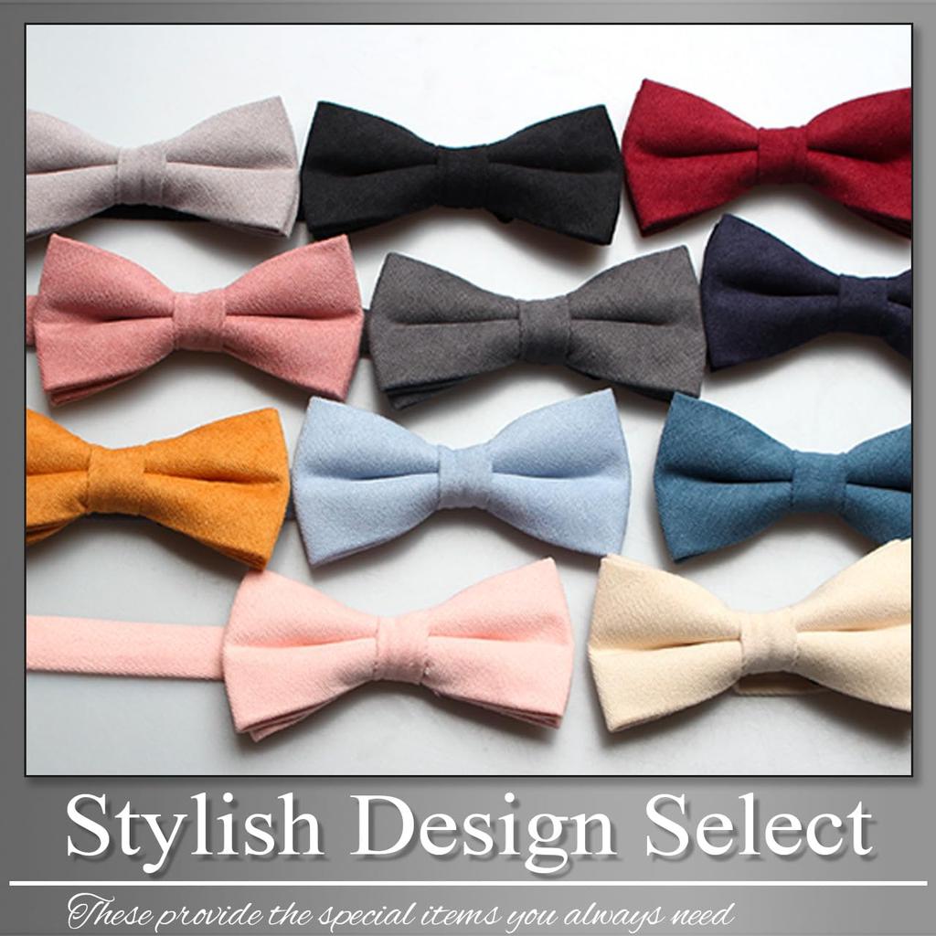 [Buzz Selection] Bow Tie, Velvet, Solid Color, FormalCasual, Stylish, Gift, Wedding, Men's AC418 (Navy)