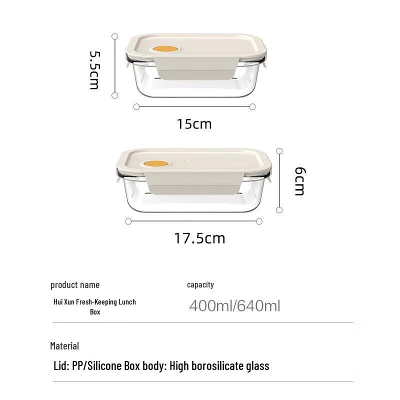 Huixun Microwaveable Glass Food Storage Container Set
