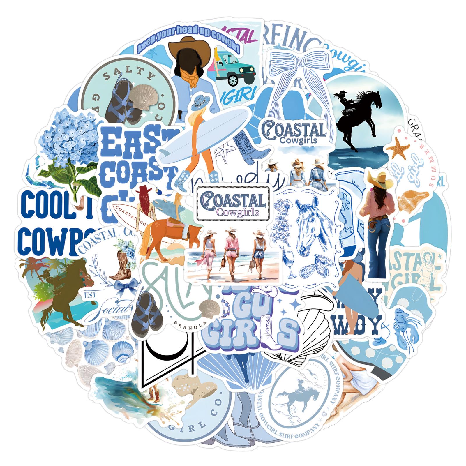 

55 New Coastal Cowgirl Graffiti Stickers Decorative Skateboard Mobile Phone Stickers