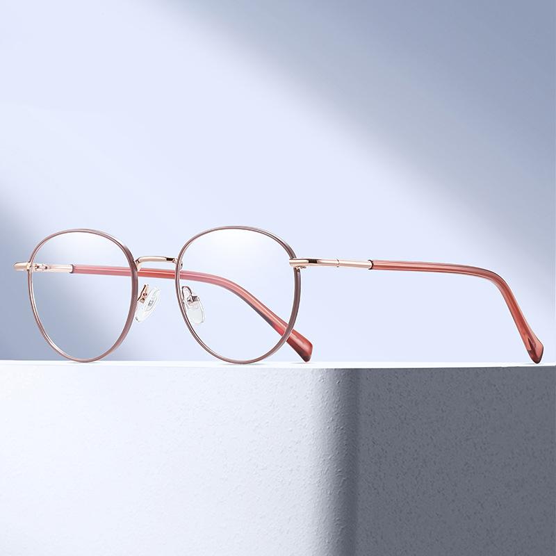 New Metal Frame Small Oval Myopia Glasses Luxury Designer Clear Anti Radiation Filter Medical Prescription Glasses Diopter 0