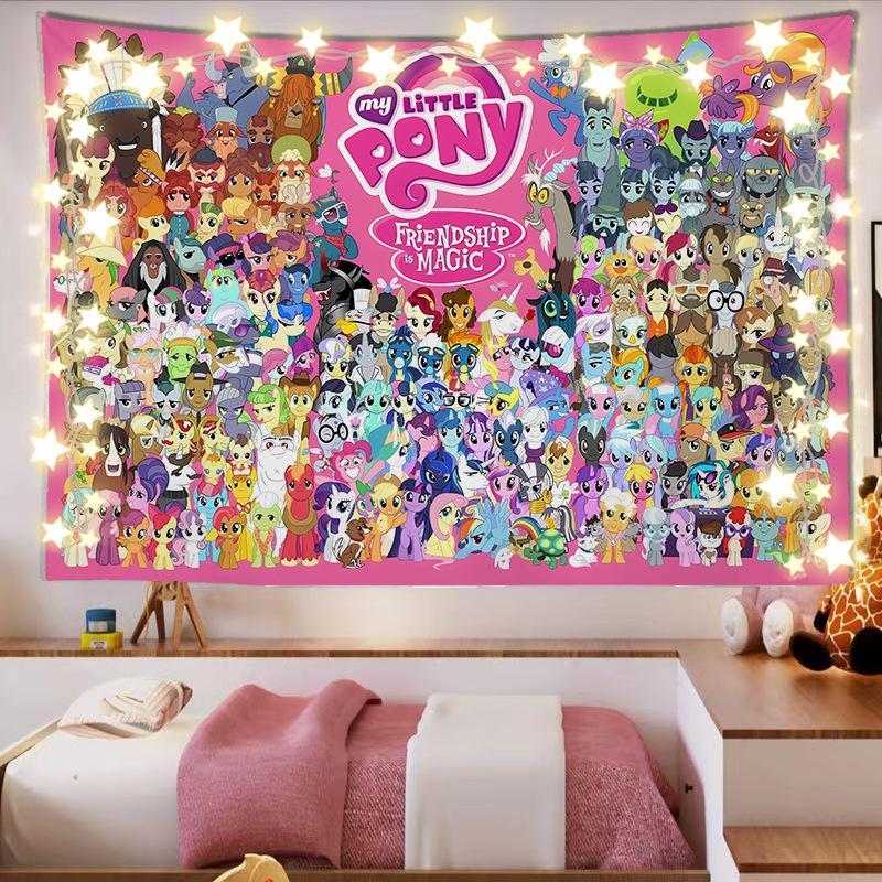 My Little Pony Tapestry - Cute Girls' Room Dorm Decor Wall Hanging Backdrop.
