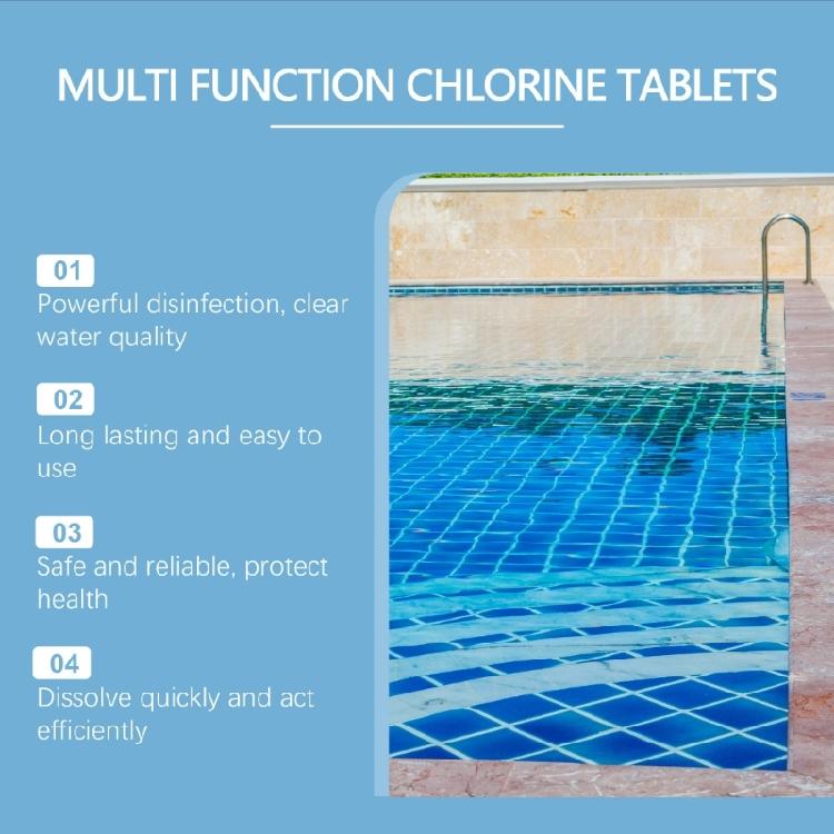 Clear Water Solution with Chlorine Tablets Use Friendly Pool Sanitation with Low Chlorine Tablets Safe for Home Hotel