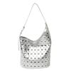 2025 New Super Cool Rivets PU Bucket Shoulder Bags Stylish Design Personality Large Capacity Armpit Bags for Women High Quality