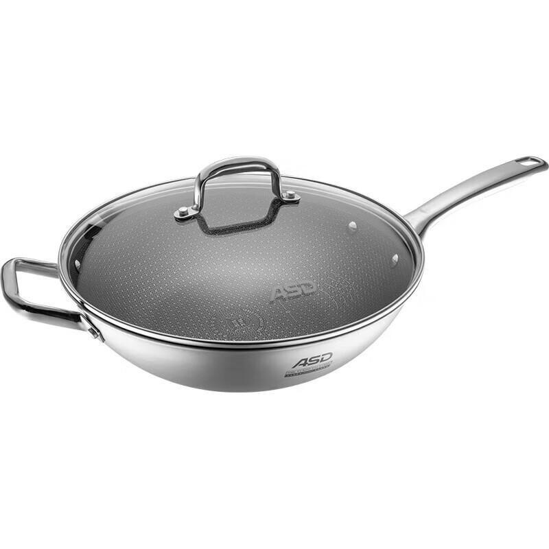 Aishida 316L Stainless Steel 32cm Stir-fry Wok