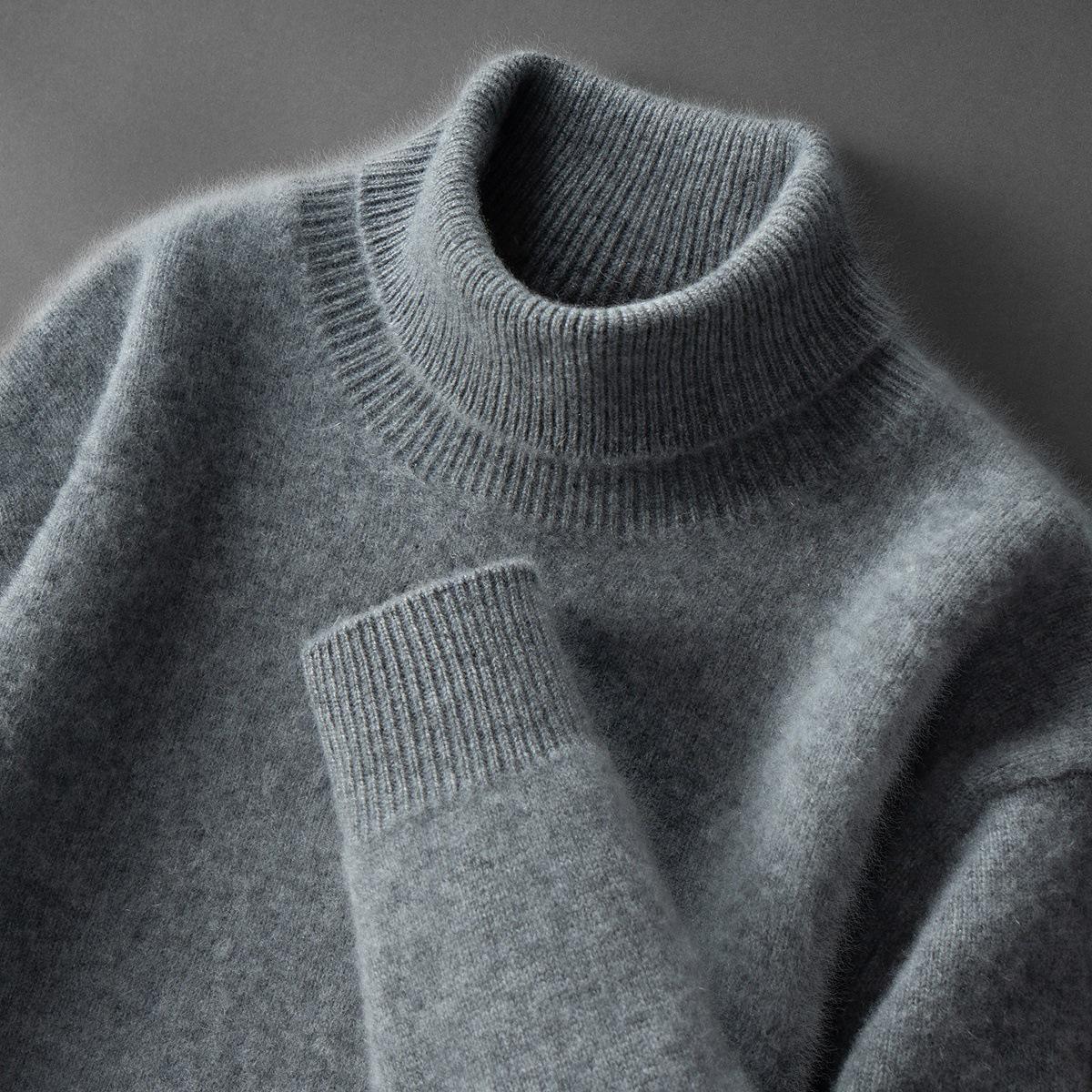 

Мужской толстый кашемировый свитер с высоким воротом 2025 - Повседневный пуловер с длинным рукавом 2XL