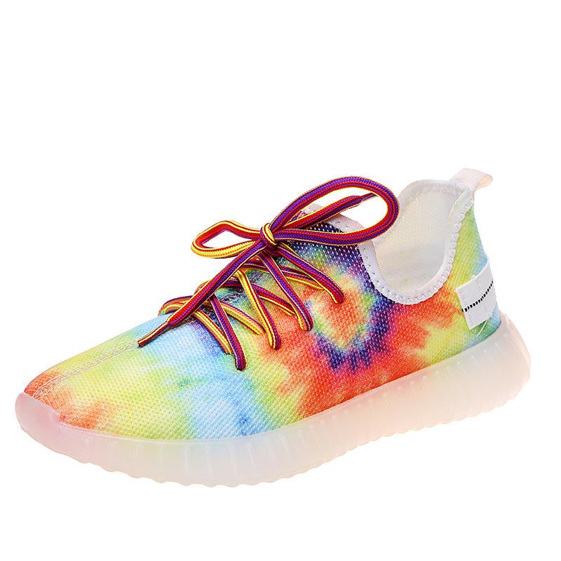 Women Sports Running Shoes 2024 Autumn Woman Fashion Tie Dye Breathable Outdoor Casual Platform Vulcanized Sneakers Plus Size 43