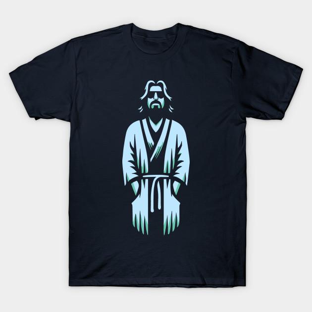 Men Black Print T-shirt Minimalist Dude Lebowski Logo Robe No-Cut Transfer Paper Print Cotton Tshirt M тёмно-синий