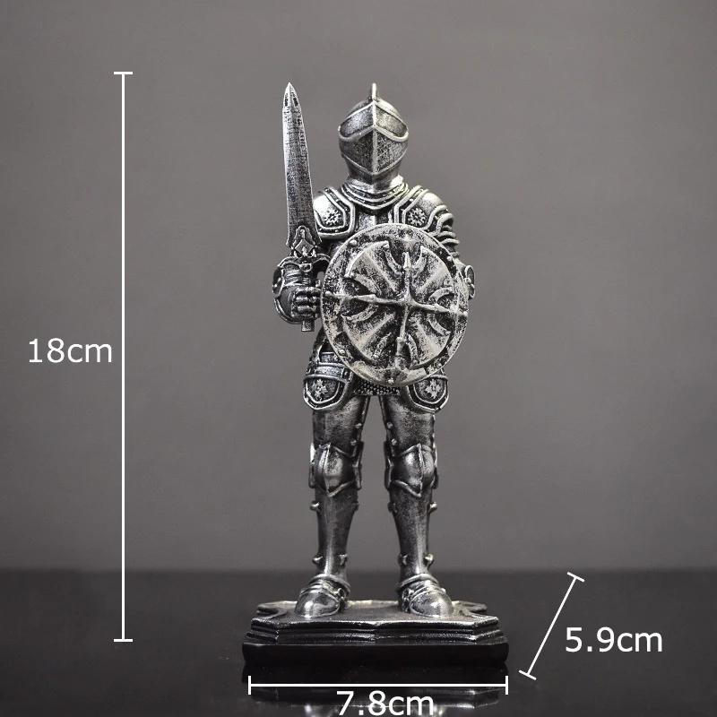 Rycerze Kreatywne Figurki Statua Dekoracja Biurka Ciężko Opancerzeni Rycerze Postacie Rzeźby z Żywicy Estetyczna Dekoracja Pokoju