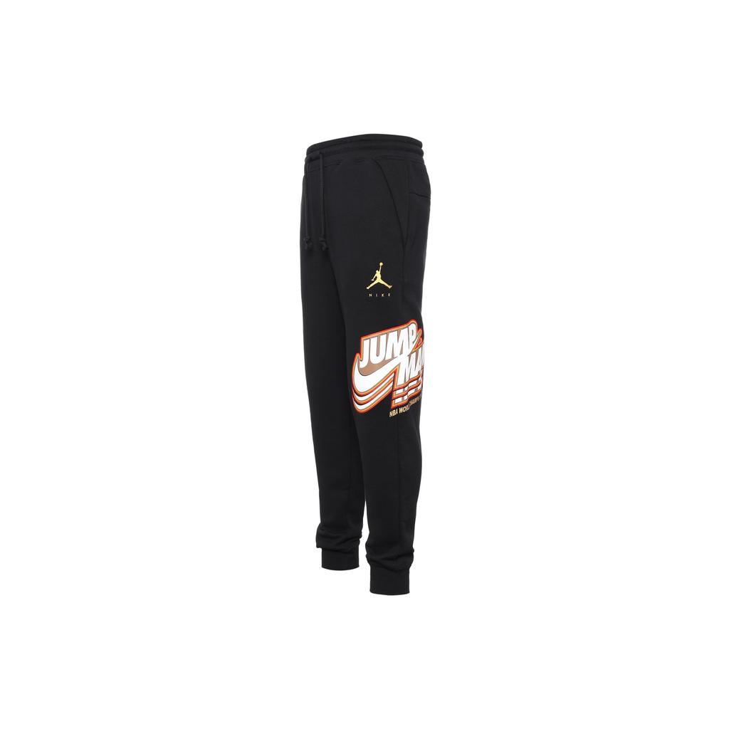 Jordan Fleece-Lined Joggers with Fun Print Men Bottoms Black DC9609-010