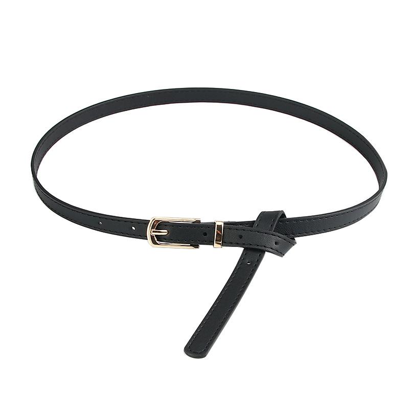 Korean Style Multicolor Alloy Pin Buckle Thin Waist Belt for Women's Fashion Dresses and Sweaters