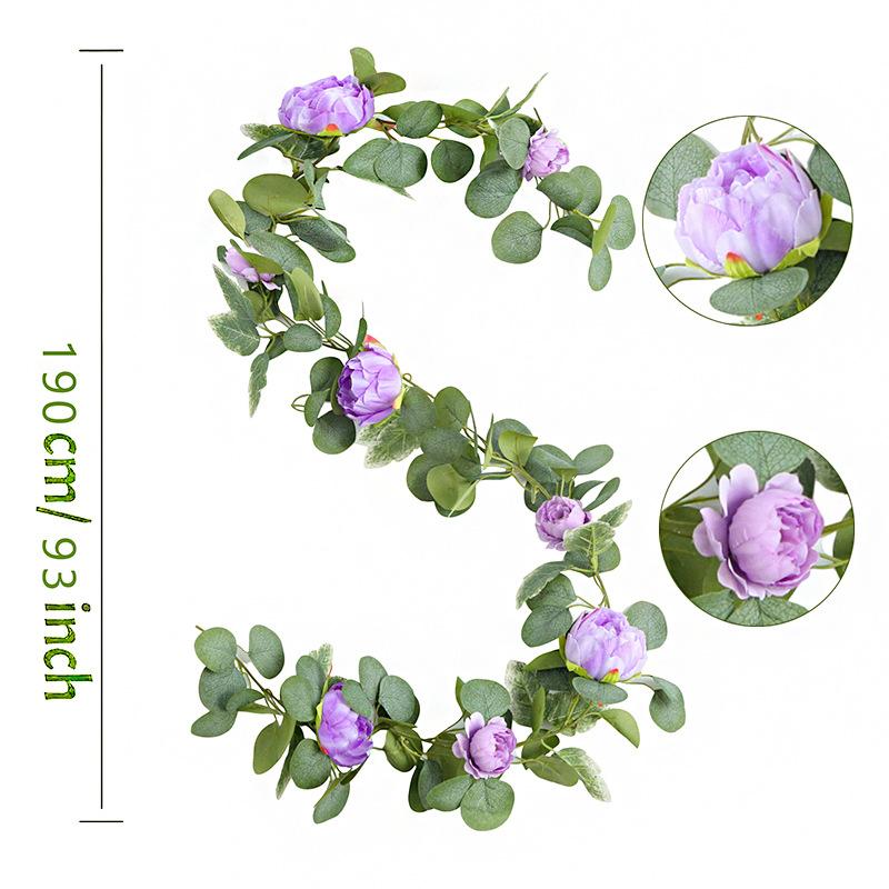 Simulation Rose Vine Home Wedding Wedding Arch Winding Decorative Vine Eucalyptus Leaves Simulation Vine