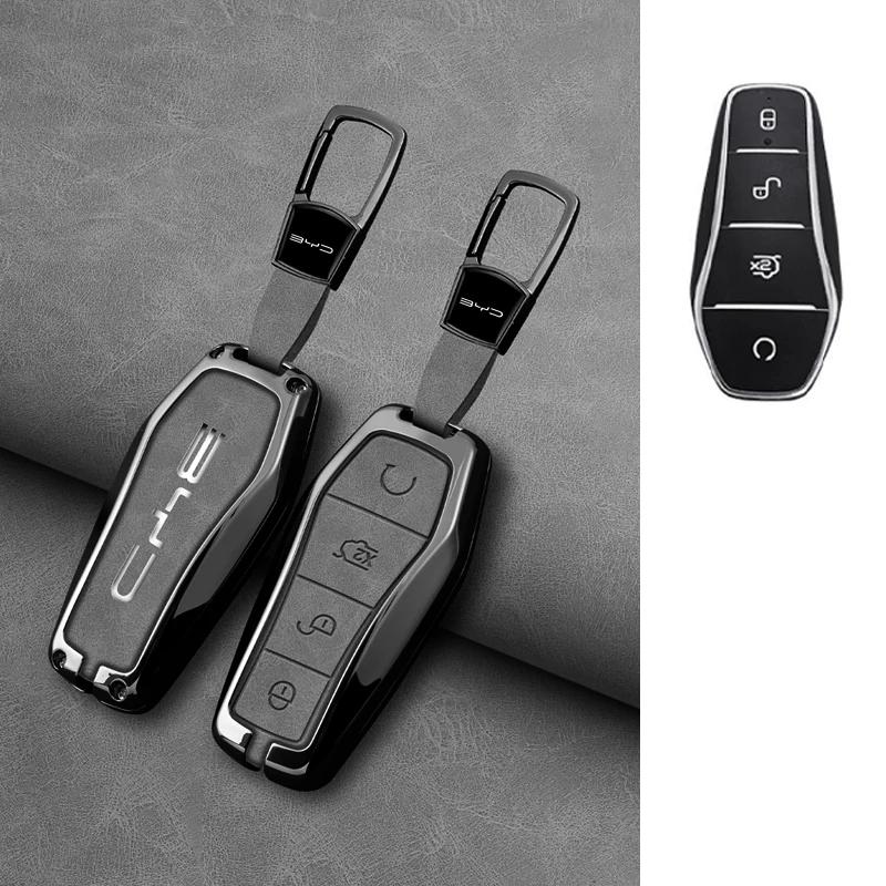 Alloy Car Remote Key Case Cover Shell For BYD Atto 3 Han EV Dolphin Lied Tang Dm Qin PLUS Song Pro MAX Yuan  Protector Keychain
