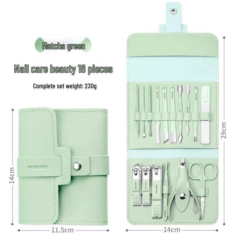 Set Manichiură și Pedichiură 16 Piese: Unghieră, Foarfece pentru cuticule și Instrumente
