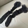 Womens Japanese Sheer Flower Lace Fishnet Thigh High Stockings Sweet Layered Ruffle Trim Frilly Over Knee Long Socks