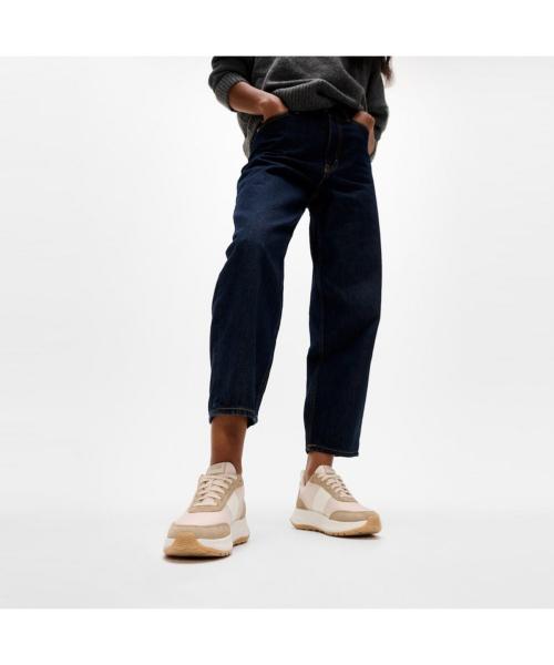 [FitFlop] Women's Suede Mix Platform Sneakers - Classic Beige/Cream FT59K2N02A