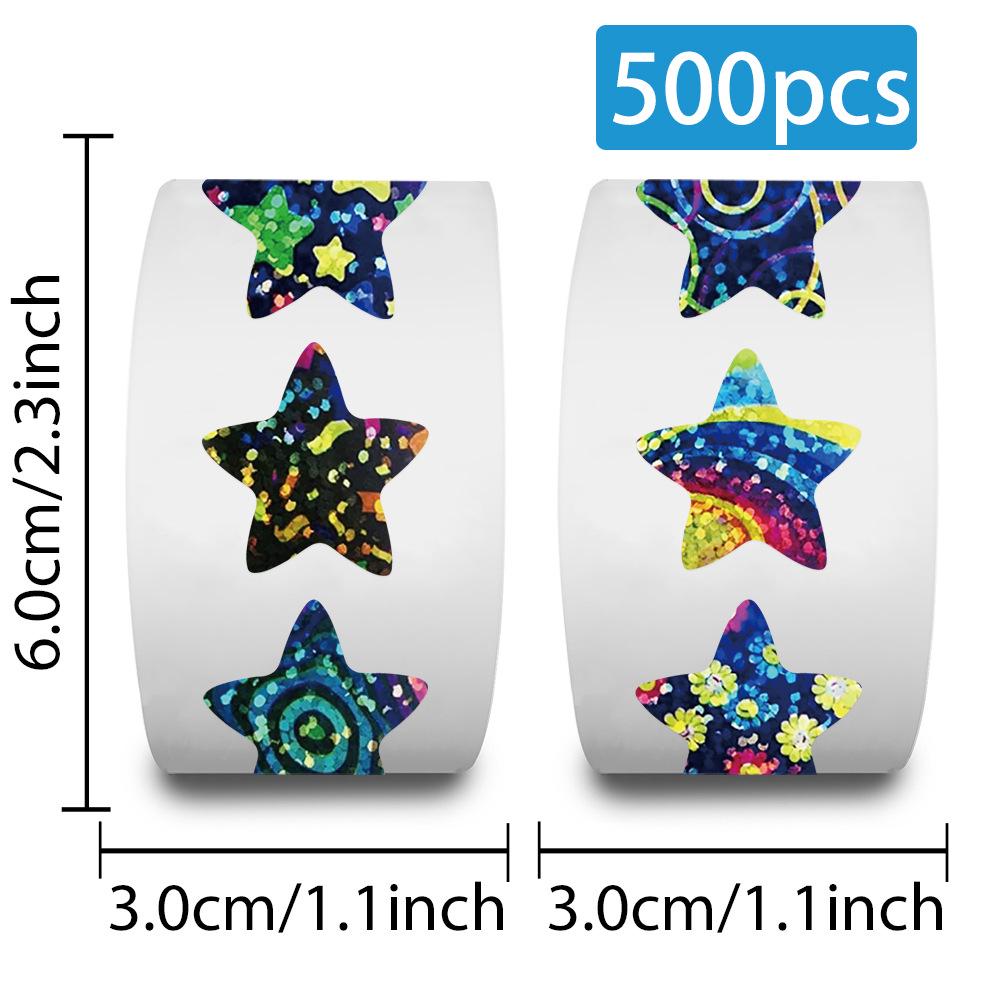 500 Shiny Star Stickers Roll for Journals, DIY Decoration, and Envelope Sealing