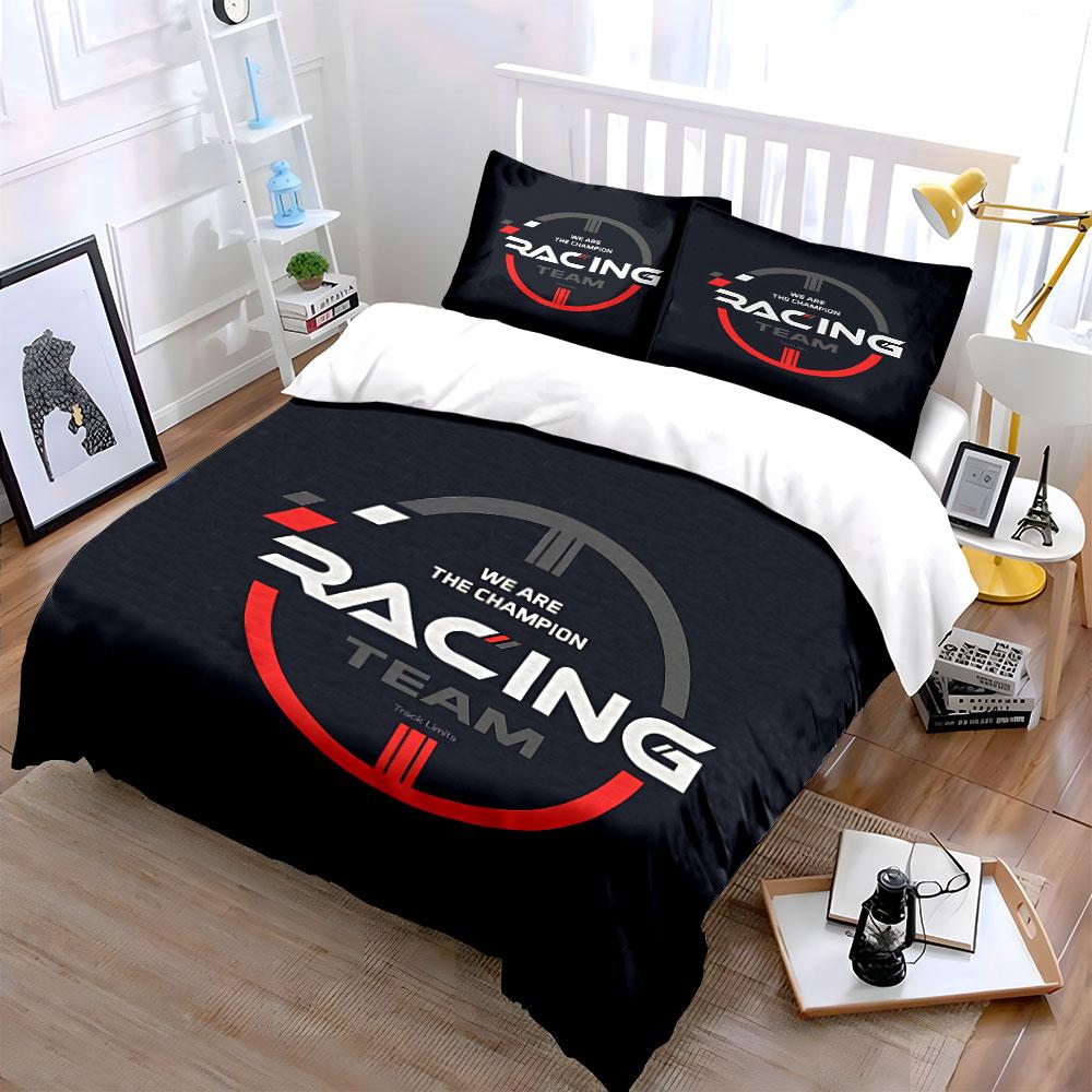 Racing Team Champion Set Bedding Duvet Cover Set Duvet Cover Pillowcases  (1*Duvet Cover 2*Pillowcases, Without Duvet Insert)