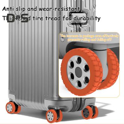 8Pcs Silicone Luggage Wheel Cover Scratch-Free Noise Reduction 8-Spinner Wheel Carry-on Suitcase Caster Protector Cover Travel Luggage Accessories