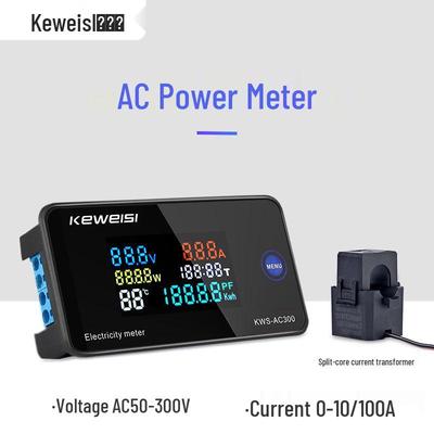 Kewei Si Digital Voltmeter/Ammeter 50-300V, 100A/50A, AC Current Voltage Meter
