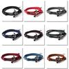 High-End Men's Leather Bracelet: Braided Rope with Alloy Fishhook Anchor