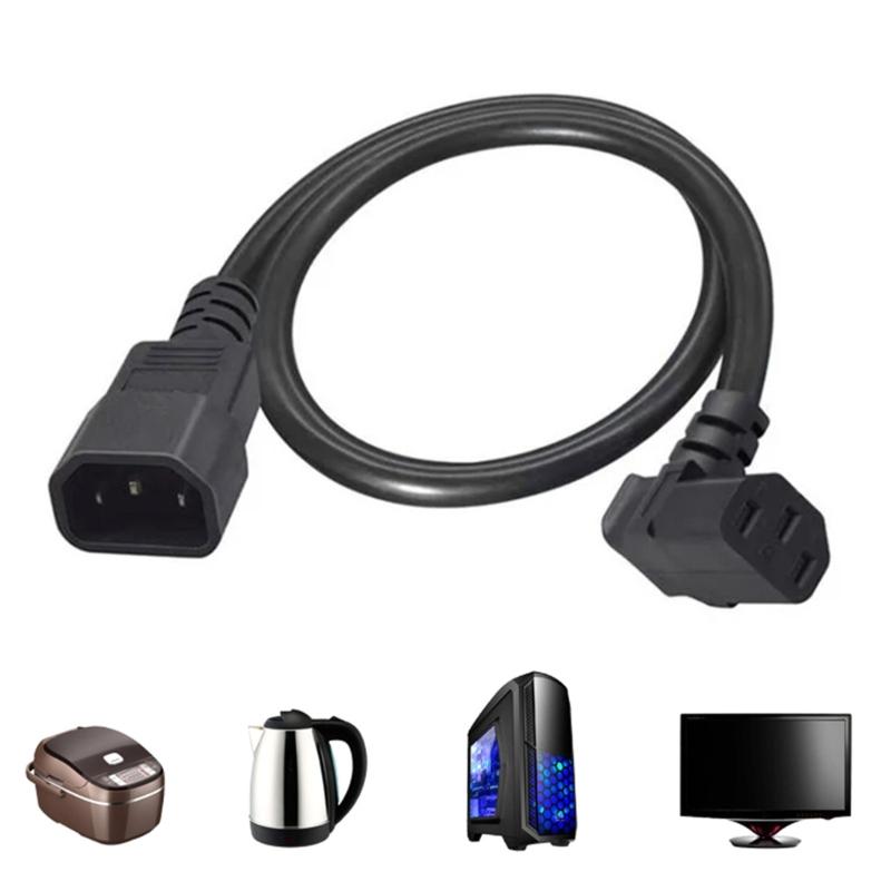 0.6m IEC320 C14 To C13 Upward Bend Power Cable Cord Male To Female Connectors Extension Line for PDUs UPS