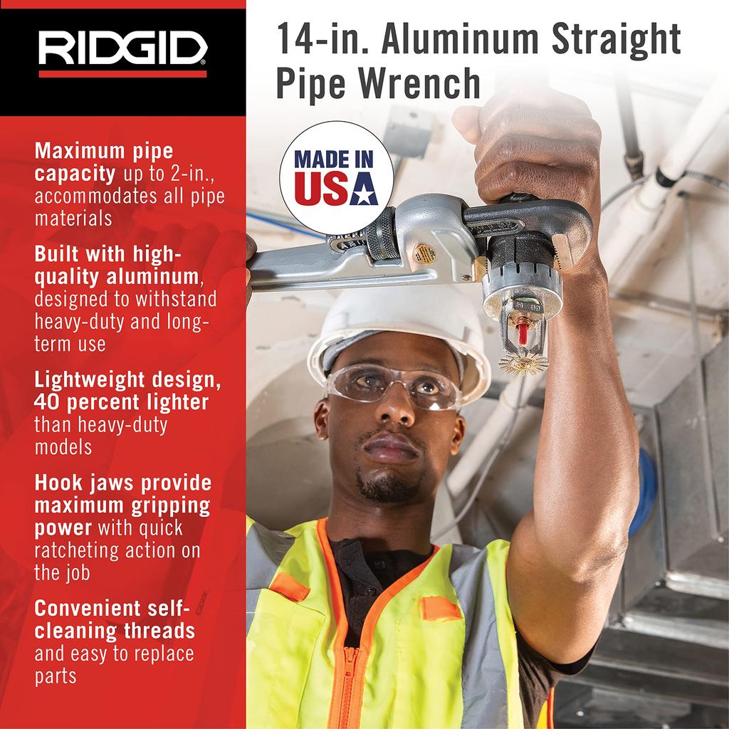 Rigid Aluminum Straight Pipe Wrench 350mm 814